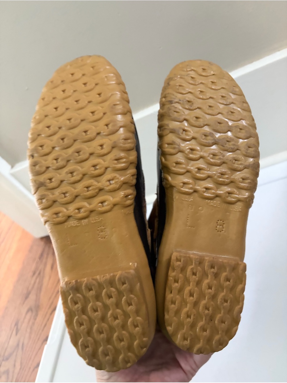 L.L Bean Vintage Bean Boots Brown Tan Size 8 Women's Rubber Boots - Picture 6 of 6
